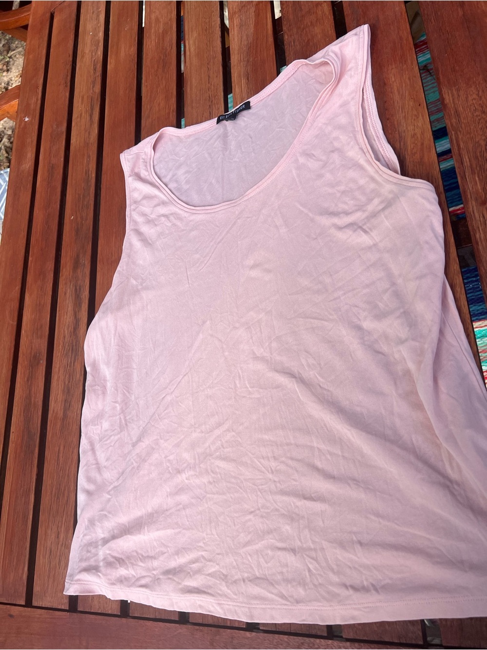 Eileen fisher silk crepe shell pink L sleeveless